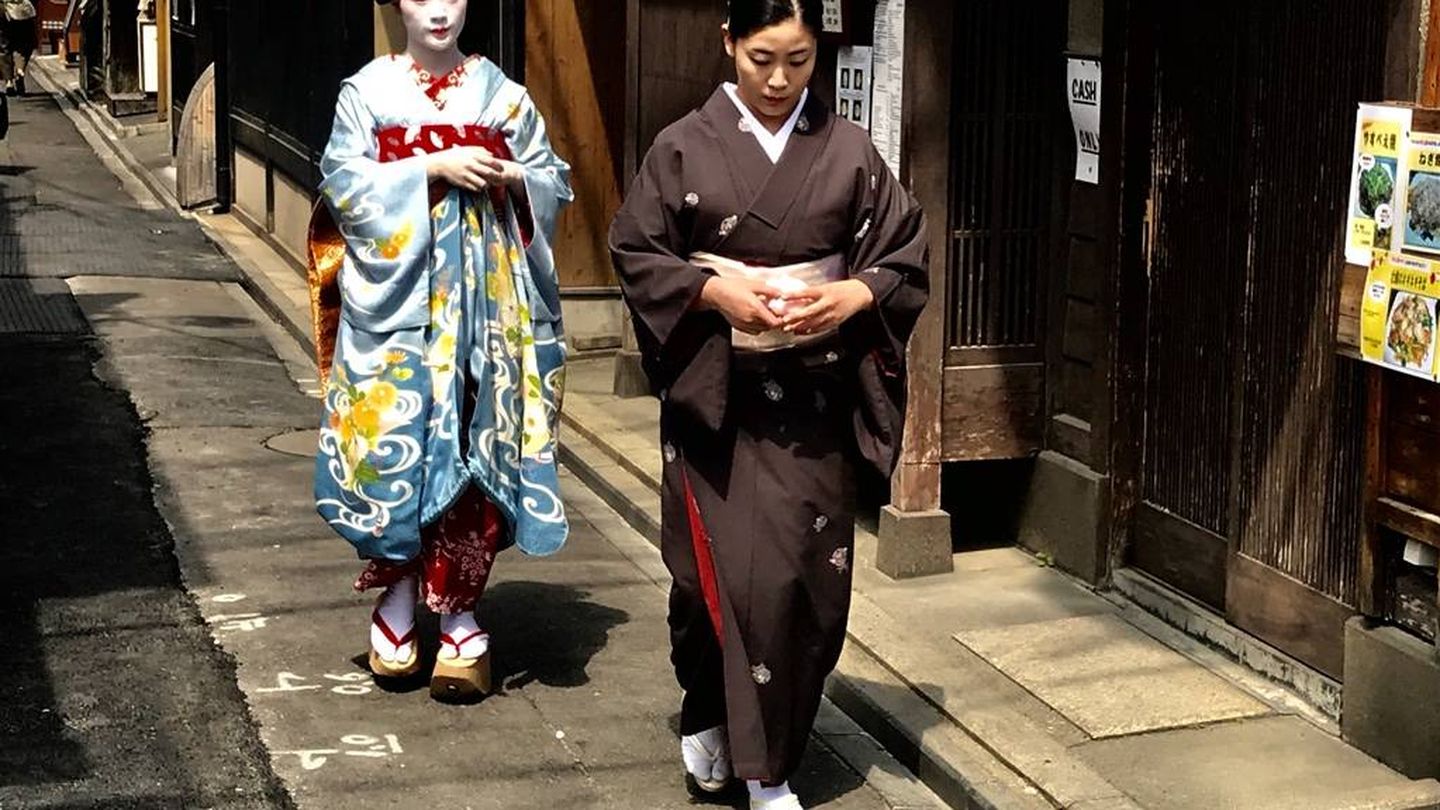 Unas 'geishas' en Kyoto. (J. B.)