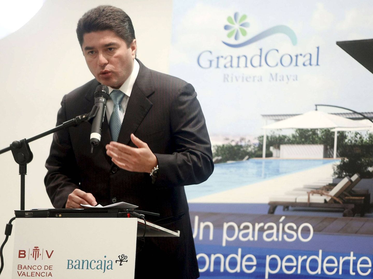 El exgobernador del estado mexicano de Quintana Roo, Félix González Canto, en una presentación en Valencia de los proyectos de Grand Coral. (EFE)