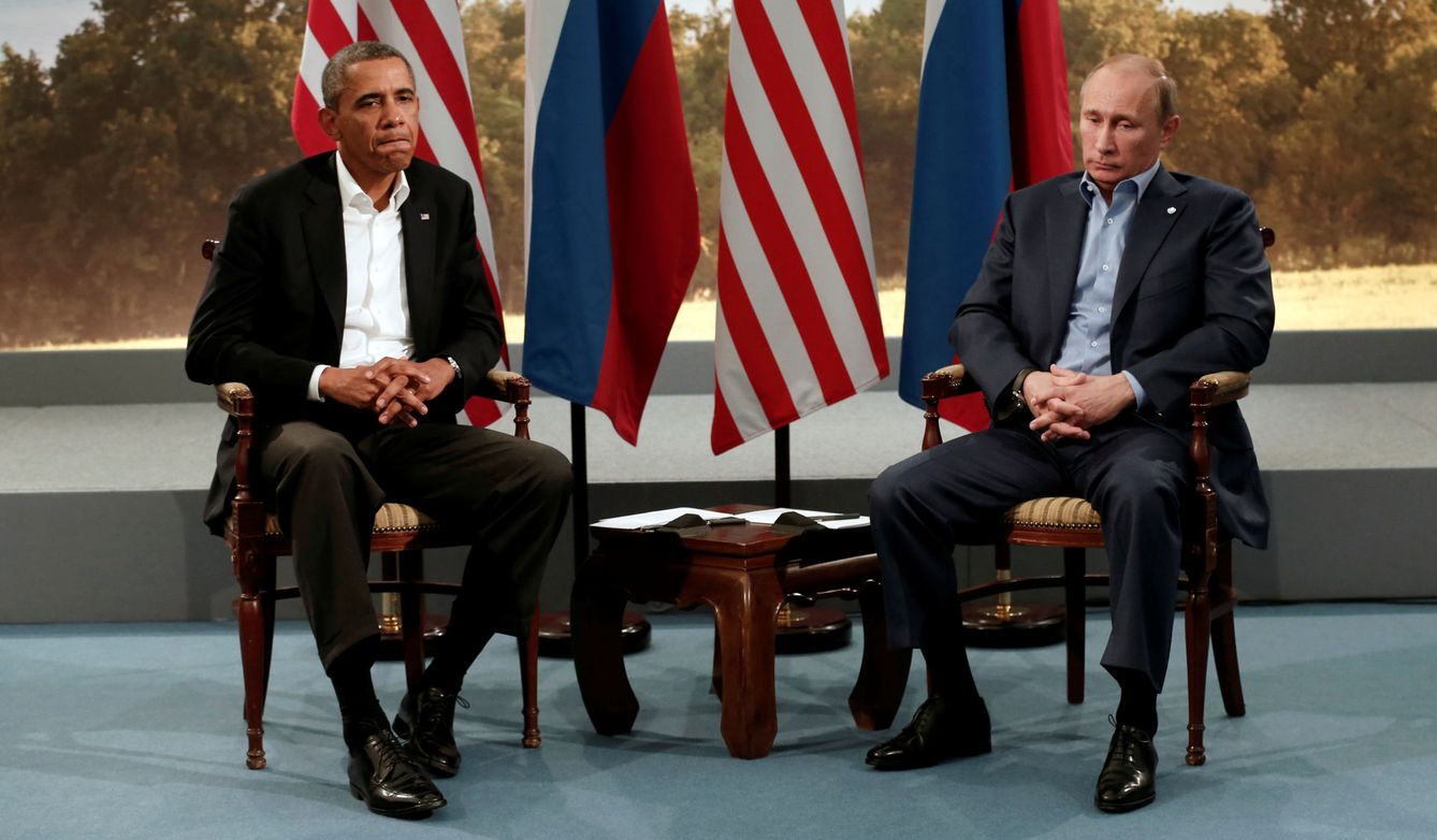 Obama, en un encuentro con Putin durante la cumbre del G8 de Erne, Irlanda, en 2013. (Reuters)