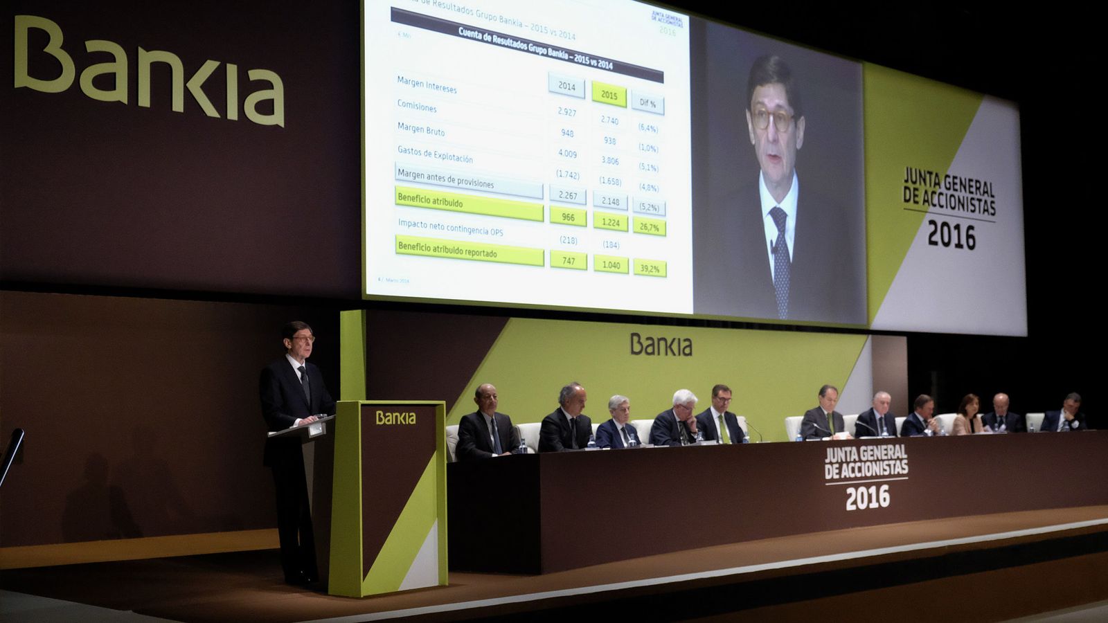 Foto: El presidente de Bankia, José Ignacio Goirigolzarri, durante la Junta General de Accionistas celebrada en Valencia el pasado mes de marzo. (Reuters)