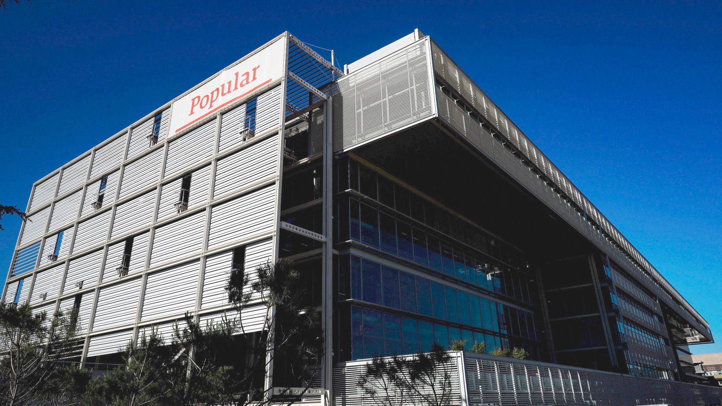 Edificio de la nueva sede del Banco Popular, que pasará a Santander España.