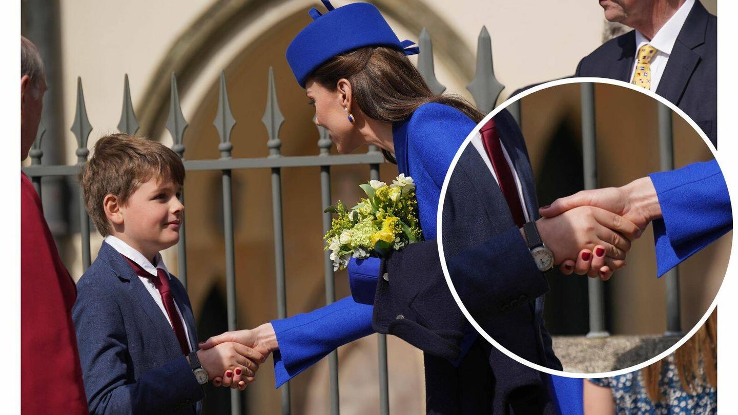 Kate Middleton, con manicura de esmalte de uñas burdeos. (Getty/Yui Mok)