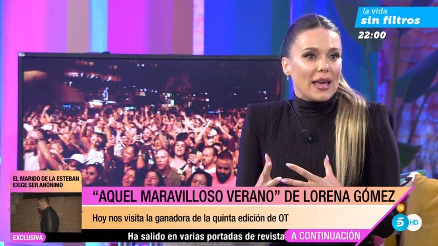 La cantante Lorena Gómez en 'Fiesta'. (Mediaset España)