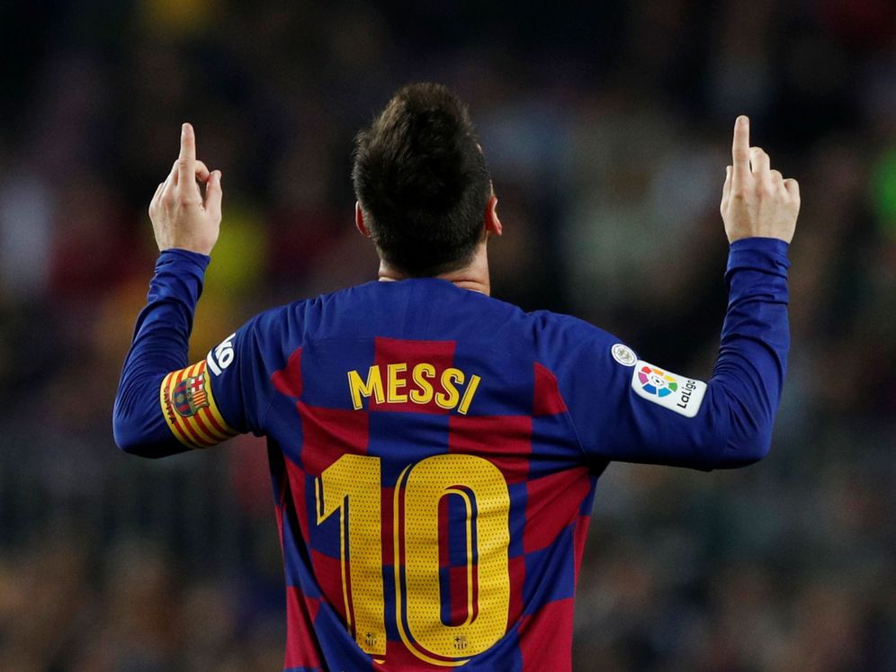 Foto: Leo Messi celebra uno de los goles ante el Valladolid. (Reuters)
