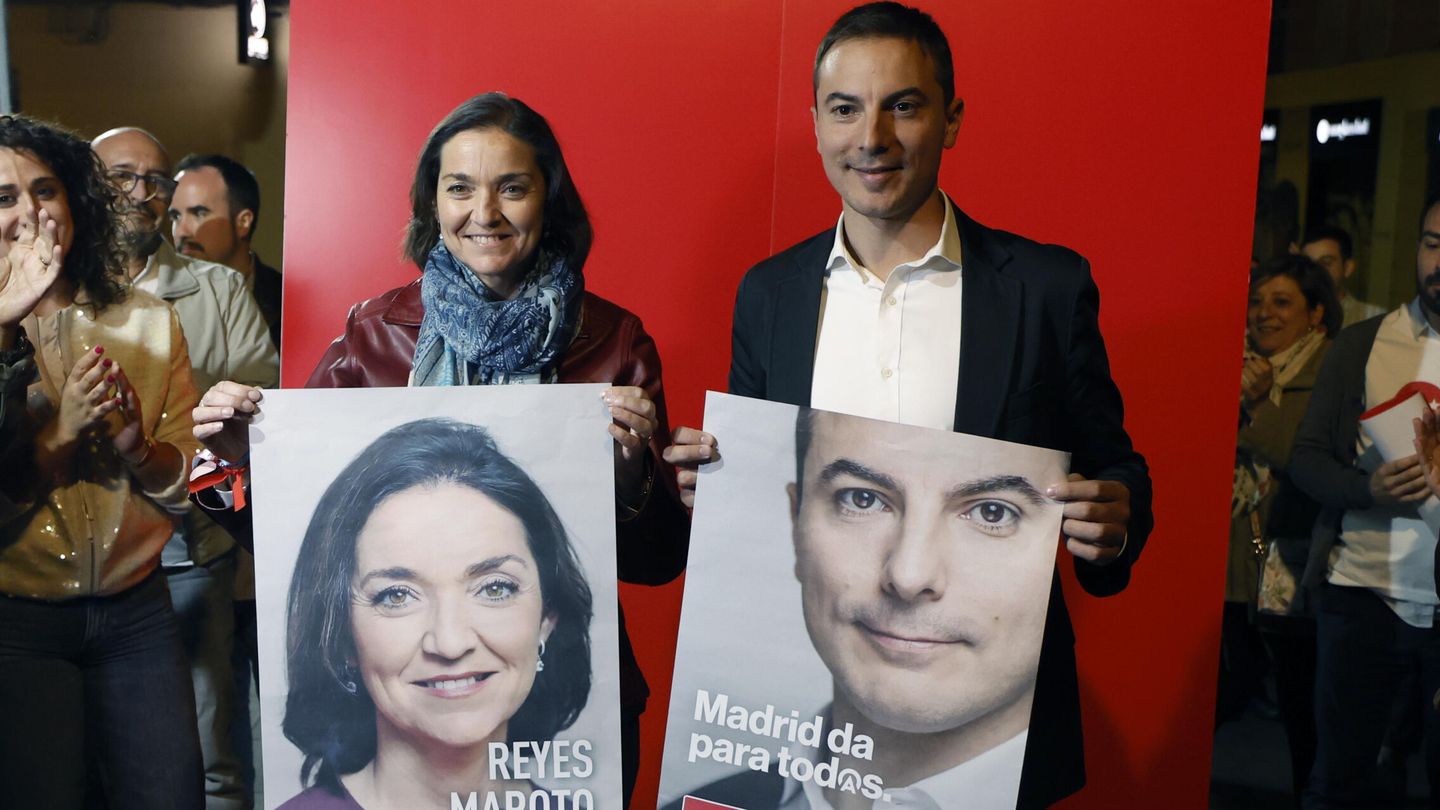 El candidato socialista a la presidencia de la Comunidad de Madrid, Juan Lobato, y la candidata socialista a la alcaldía de Madrid, Reyes Maroto. (EFE/Juanjo Martín)