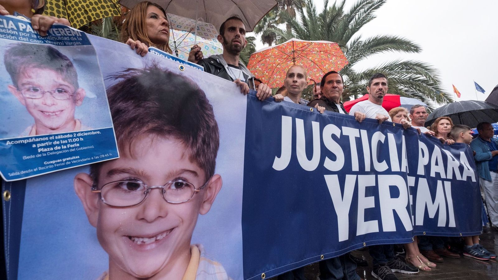 Foto: La familia de Yéremi Vargas en una concentración por el niño el pasado diciembre. (EFE)