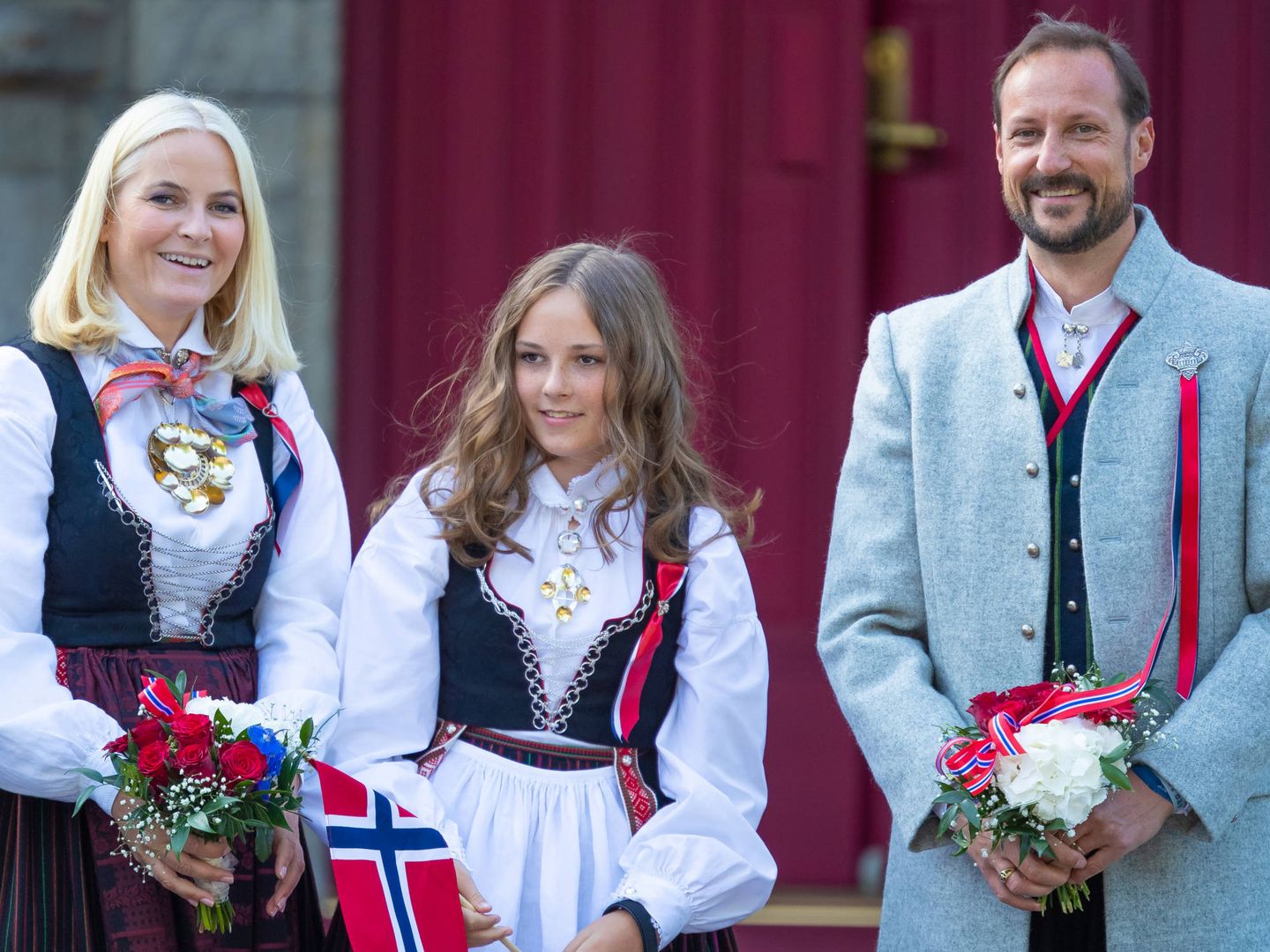 Mette-Marit, Ingrid Alexandra y Haakon. (Getty)