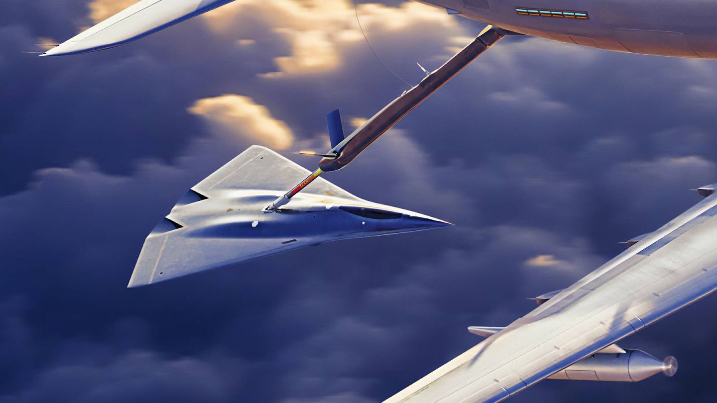 Según la imagen el NGAD sería compatible con el avión cisterna LMXT. (Lockheed Martin)