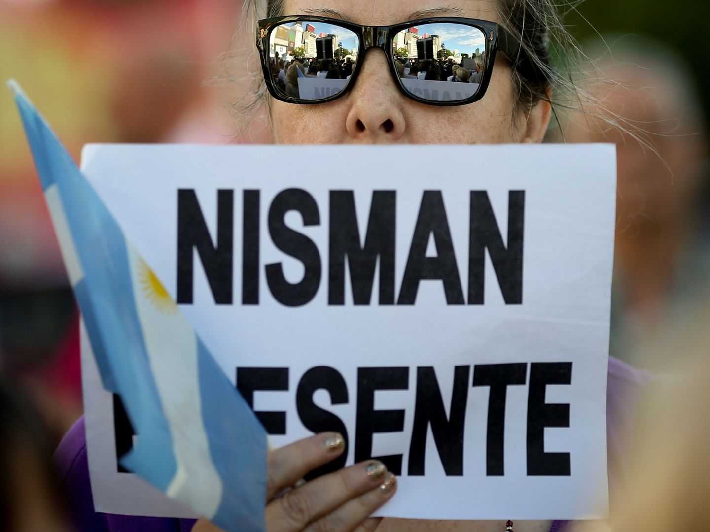Manifestación de protesta por la muerte de Nisman. (EFE)    