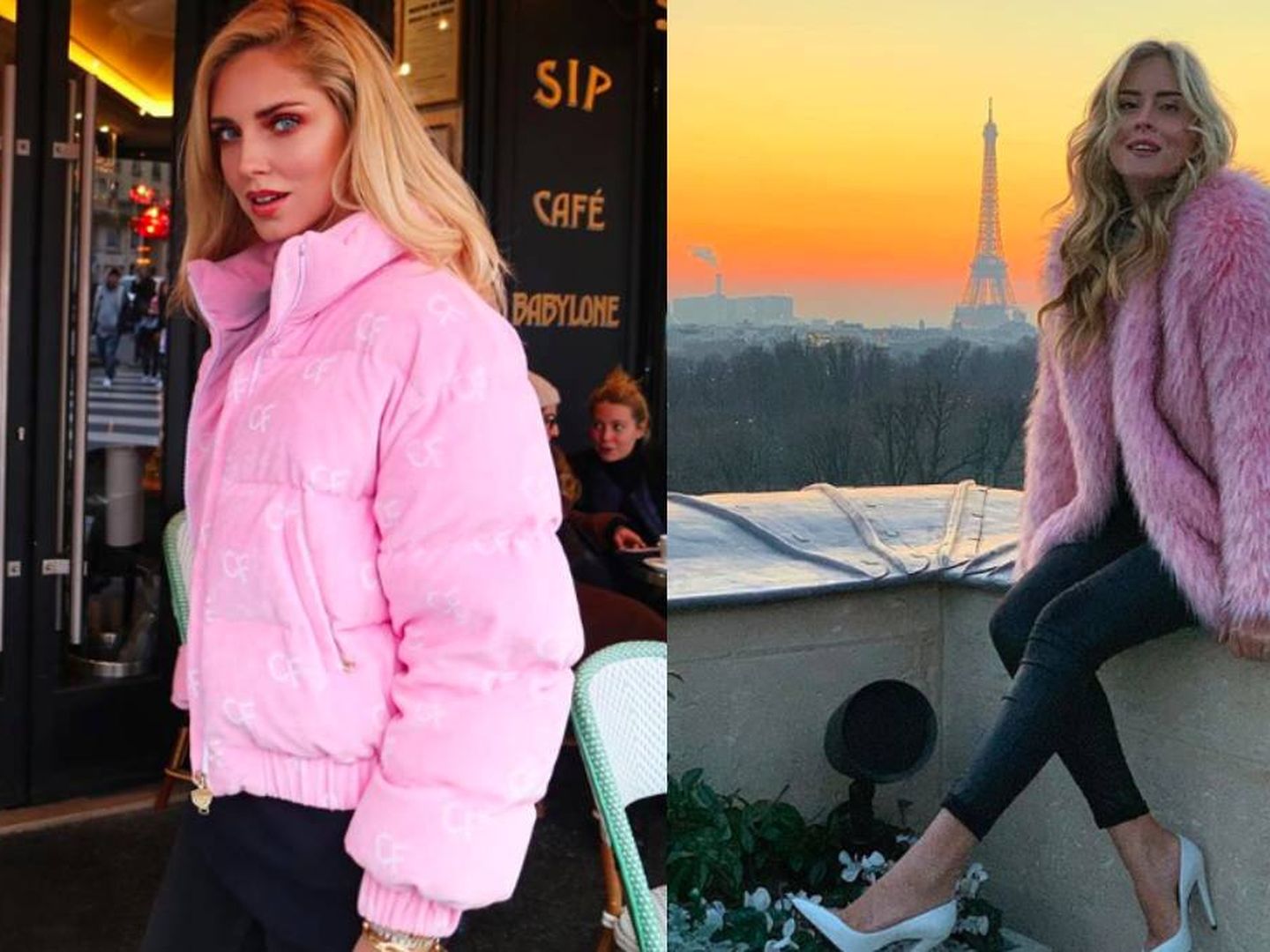 Un abrigo rosa y con volumen, de nuevo el centro de atención de sus looks.  (Instagram)
