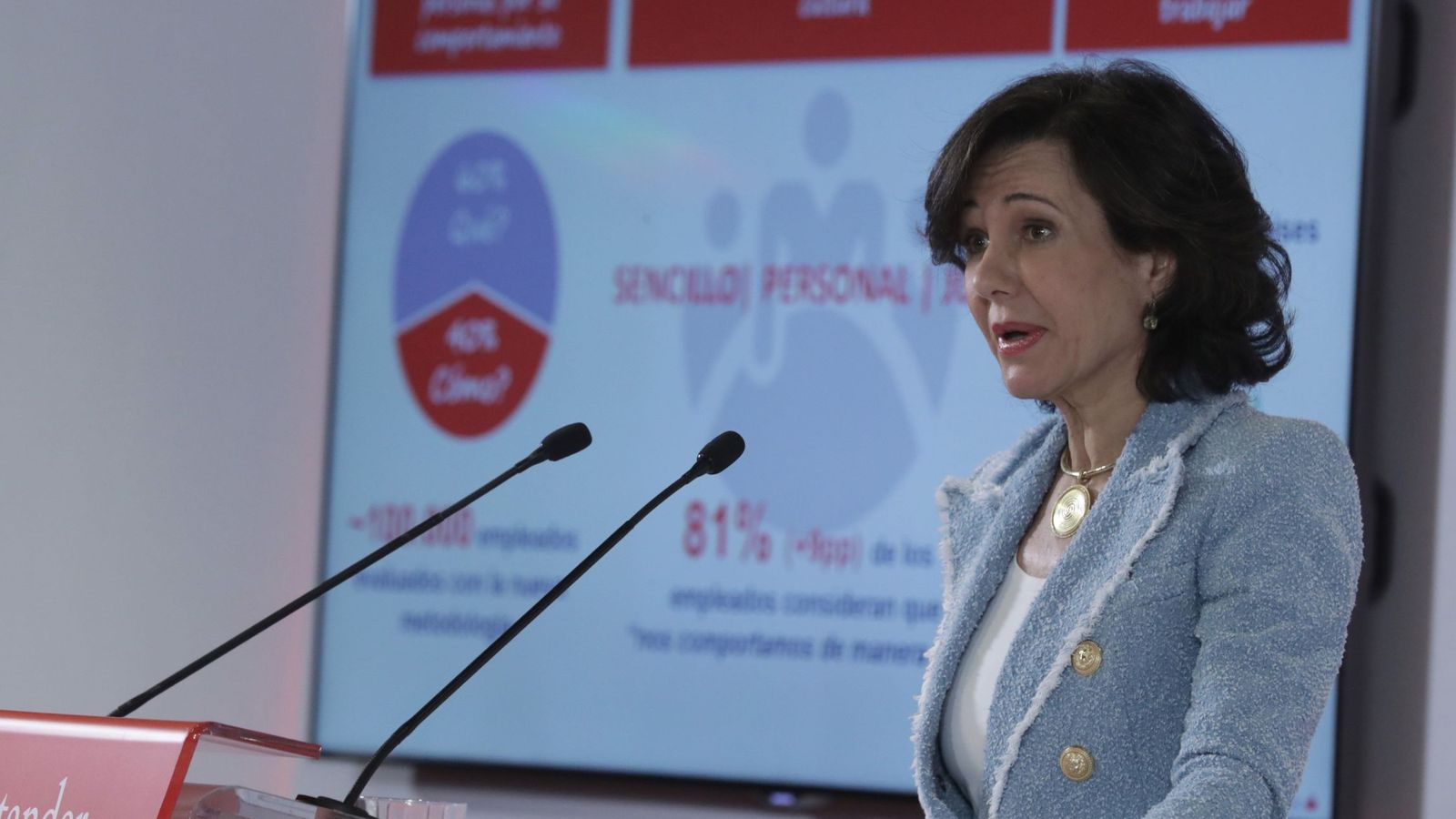 Foto: Ana Botín en la presentación de cuentas de 2017. (EFE)