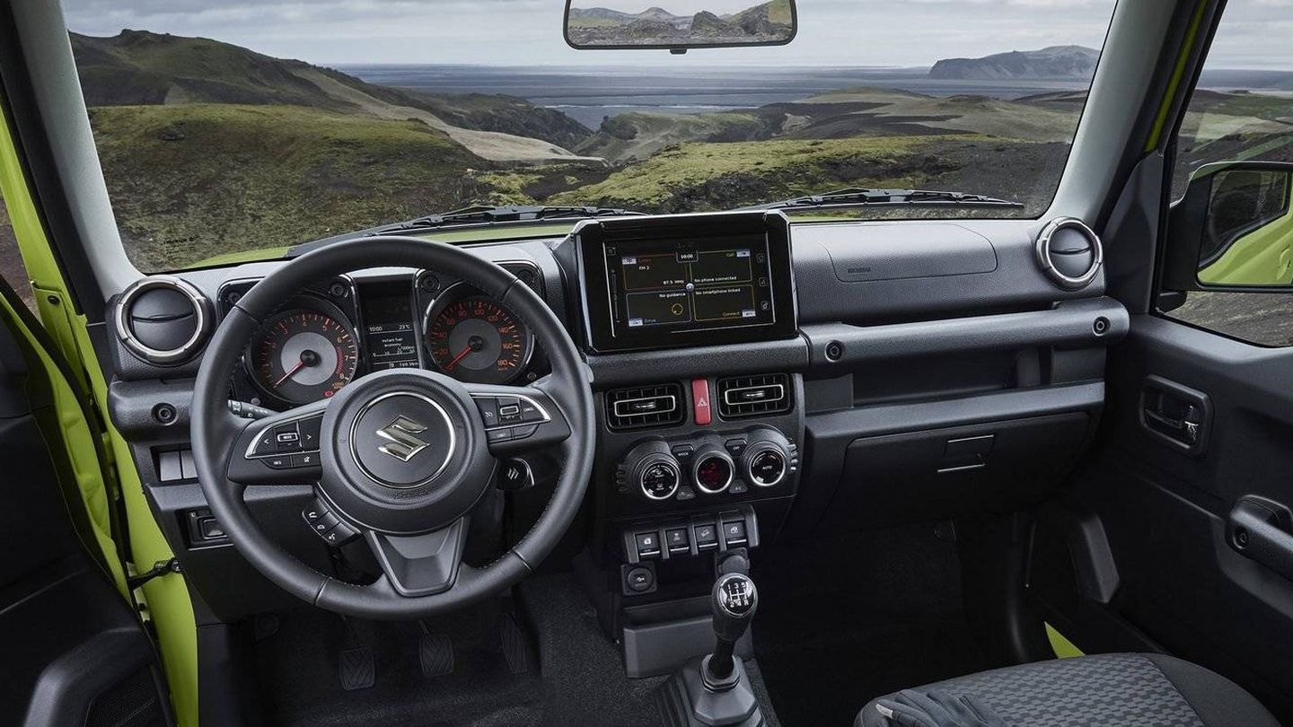 Interior más moderno y tecnológico en el nuevo Suzuki Jimny. 