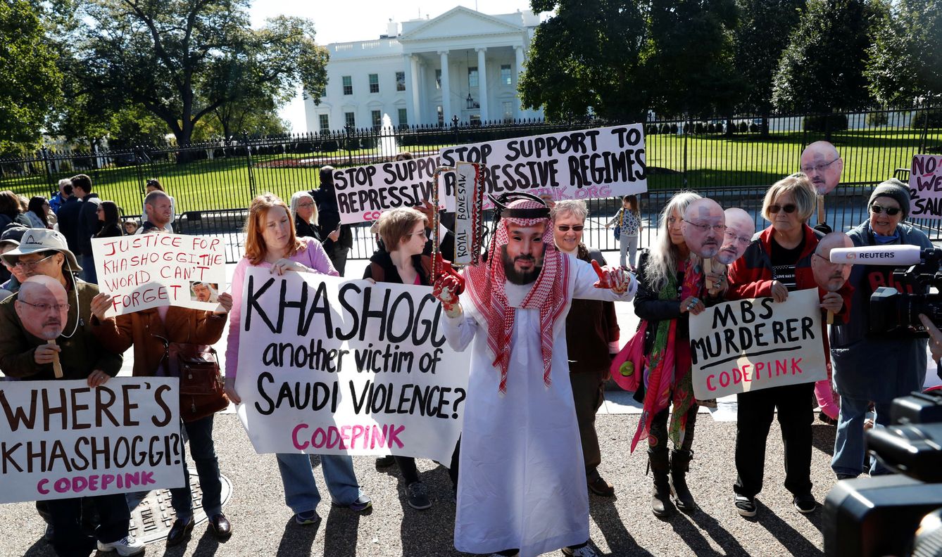 Manifestación en Washington por la muerte de Jamal Khashoggi. (Reuters)