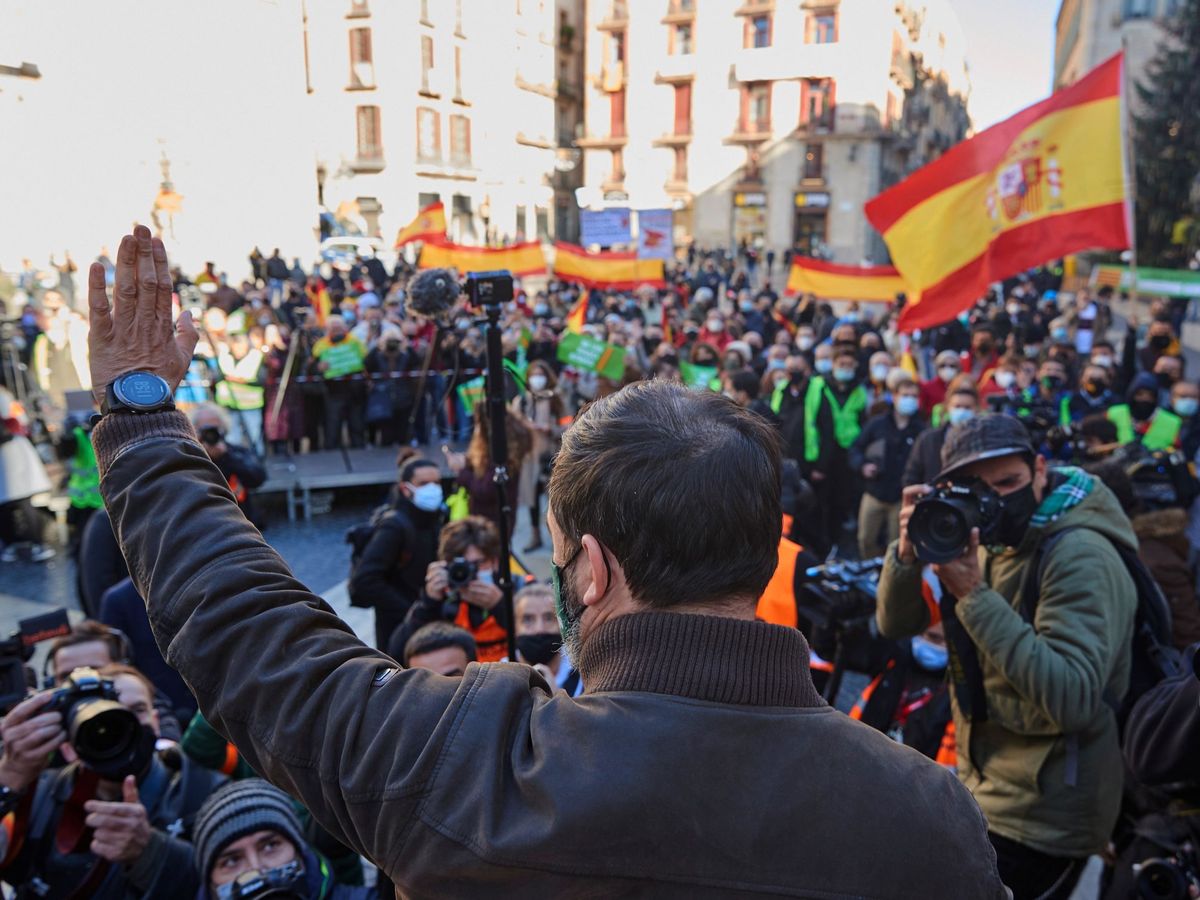 Foto: Santiago Abascal, durante un acto en Barcelona. (EFE)
