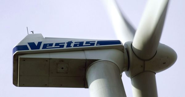 Foto: Fotografía de un aerogenerador de Vestas. 
