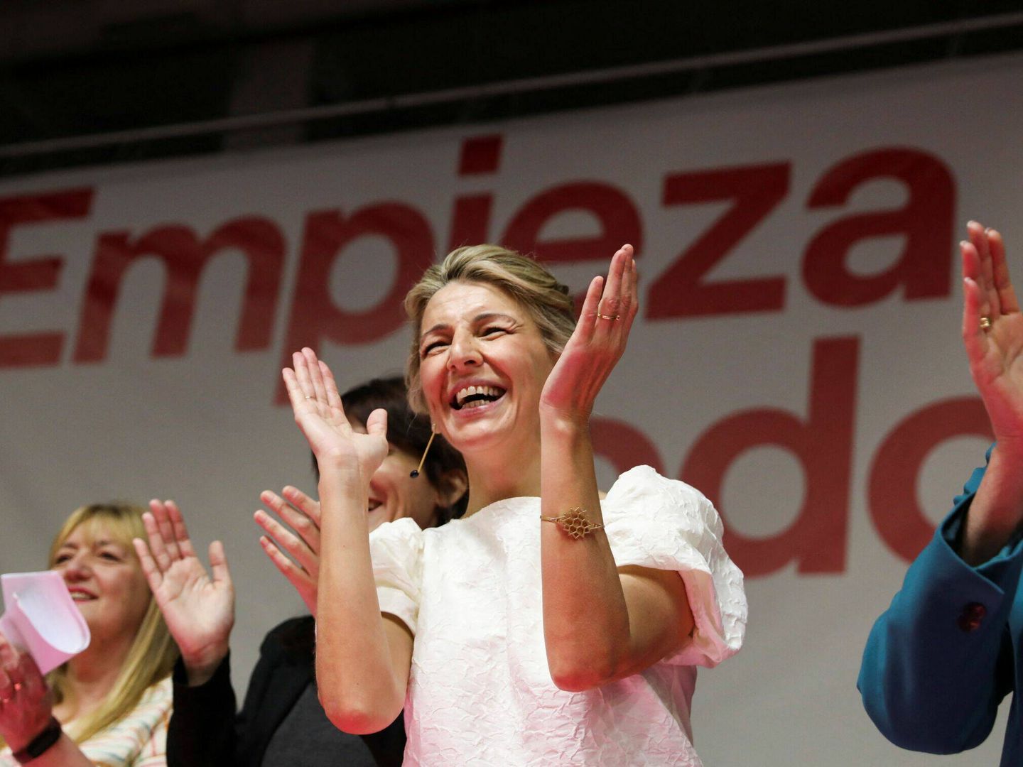 Yolanda Díaz, el día que presentó su candidatura a la presidencia. (Reuters/Isabel Infantes)