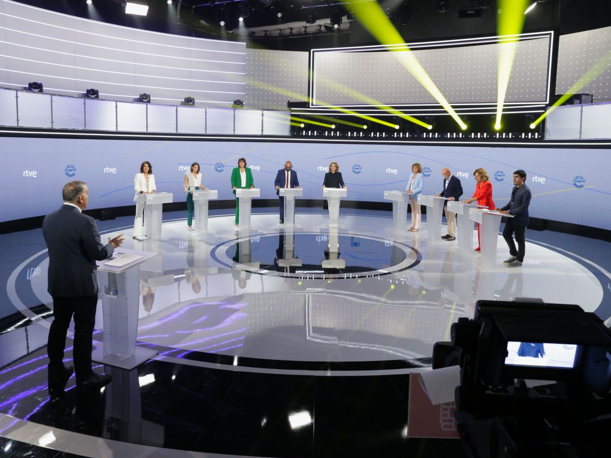 Foto: Los candidatos participan en un debate para las elecciones europeas (RTVE)