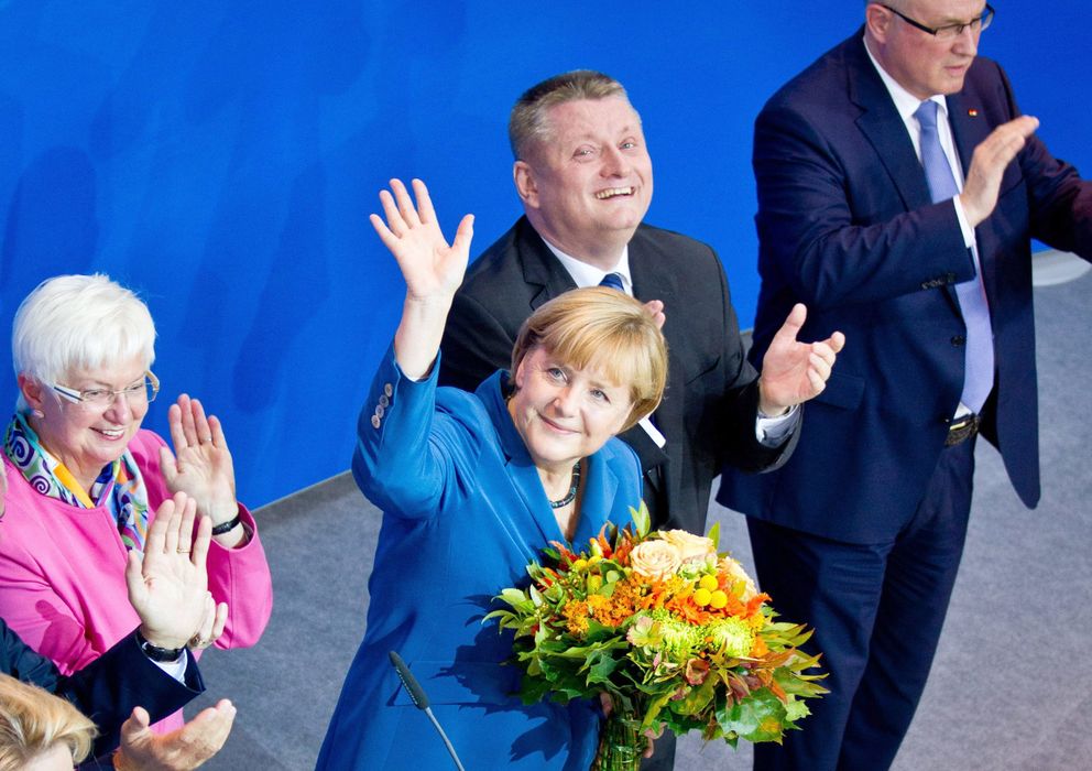 Foto: Merkel, ayer, tras conocer los primeros resultados electorales en Alemania. (EFE/EPA/ANDREAS MERGNER)