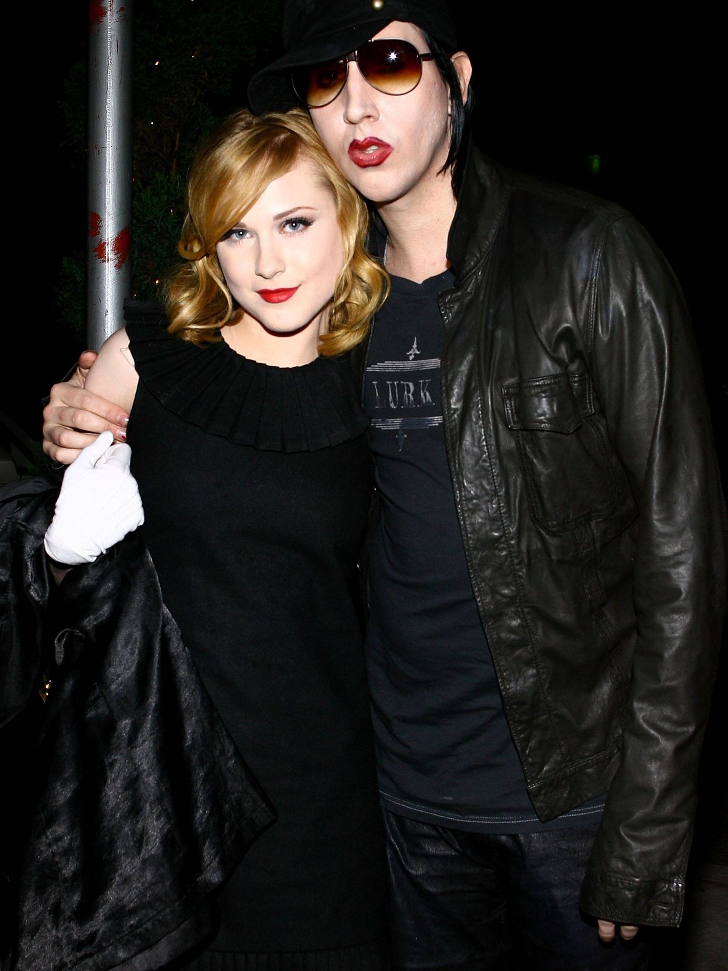Evan Rachel Wood y Marilyn Manson. (Getty) 