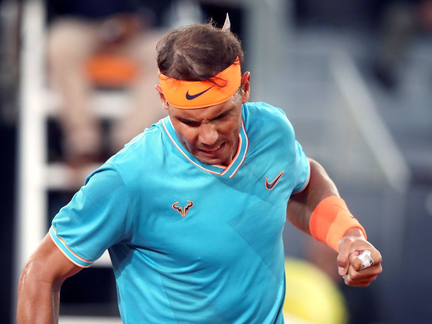 Rafa Nadal celebra con rabia un punto ante Wawrinka. (EFE)