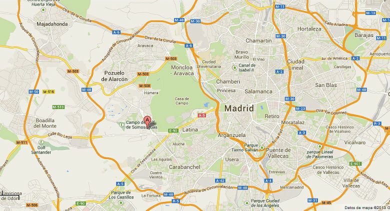 Ubicación a través de Google Maps del Hospital Universitario Quirón, en Madrid. 