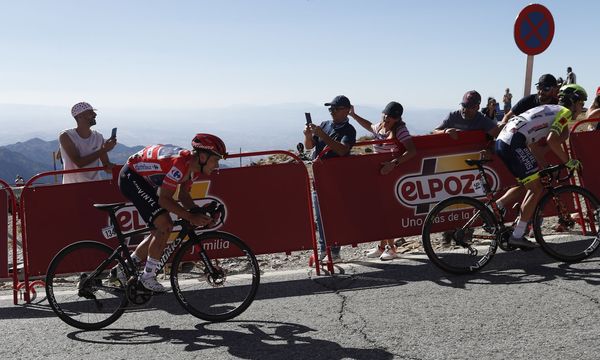 ALTO HOYA DE LA MORA (SIERRA NEVADA -GRANADA), 04 09 2022.- ElPozo sigue un año más como uno de los patrocinadores oficiales de La Vuelta. (EFE/ Javier Lizón) 