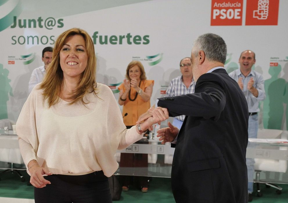 Foto: La candidata Susana Díaz con Griñán (Efe)