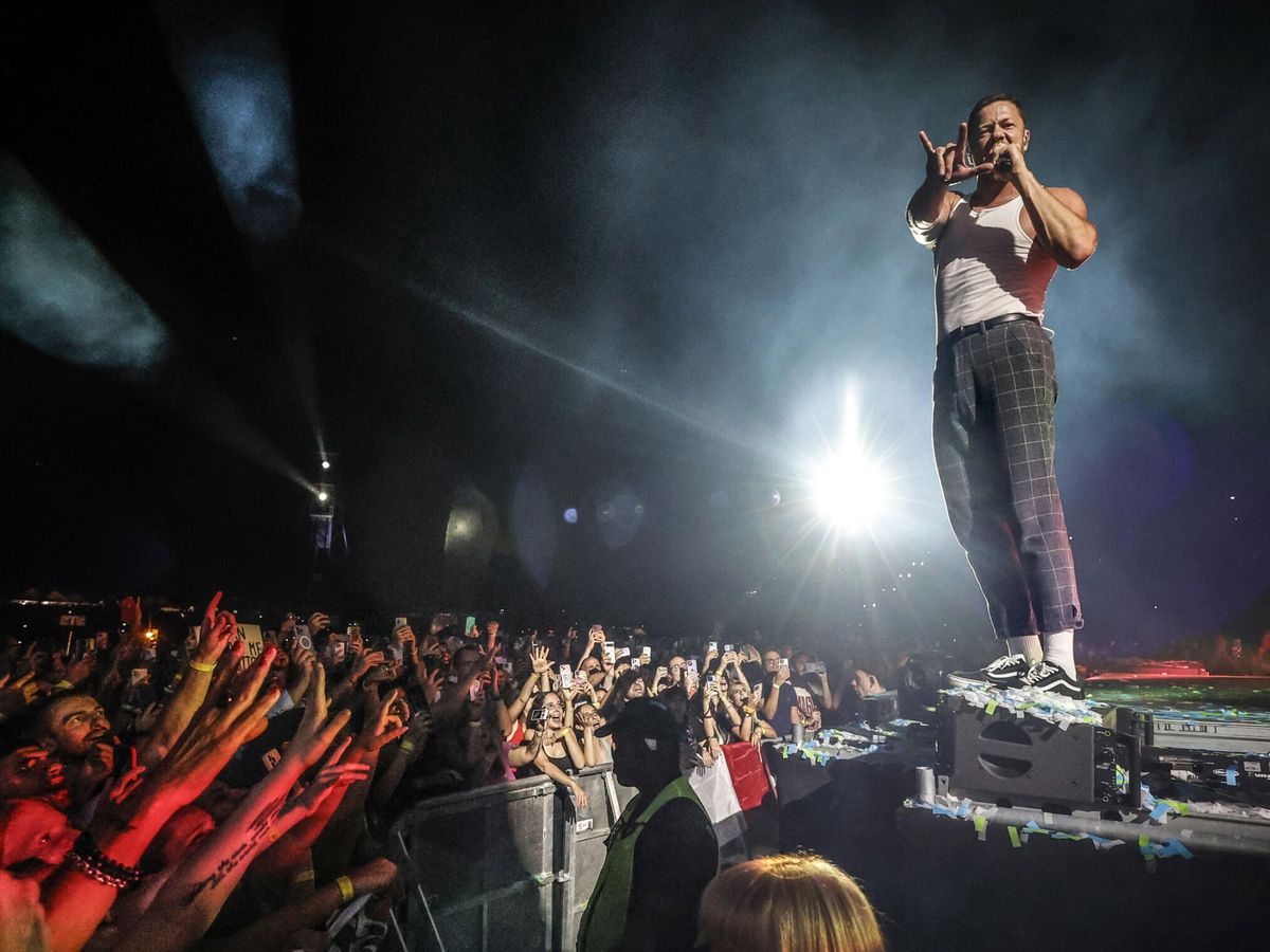 Foto: Imagine Dragons durante un concierto en Roma(EFE/GIUSEPPE LAMI)