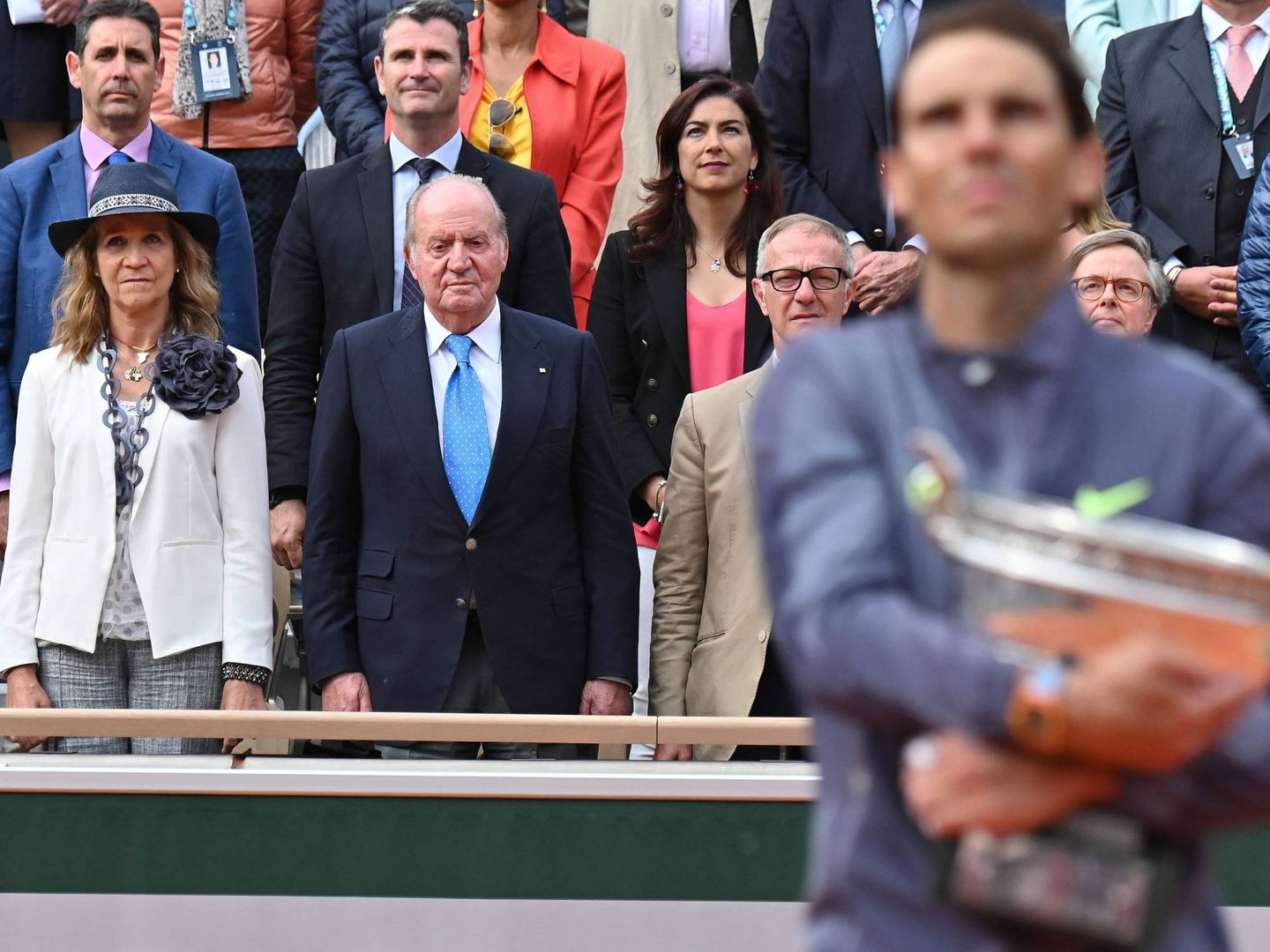 El Rey y la Infanta contemplan a Nadal tras su victoria. (Cordon Press)