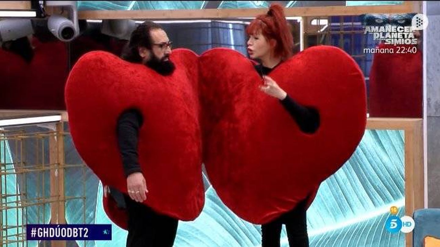 Yurena y Juan Miguel, muy enfadados con Carolina Sobe en 'GH Dúo'. (Telecinco)