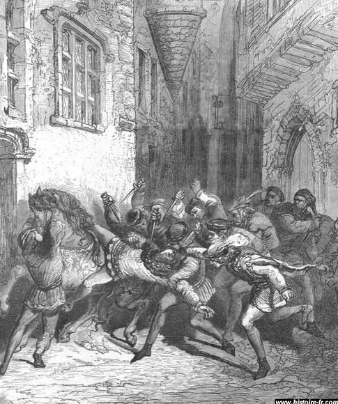 Foto: Grabado sobre el asesinato de Louis de Orléans realizado por Paul Lehugeur en el siglo XIX.