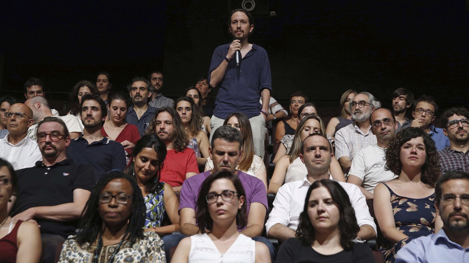 Foto: El líder de Podemos, Pablo Iglesias, durante la presentación de la candidatura "Equipo Pablo Iglesias", integrada por 65 personas. (Efe)