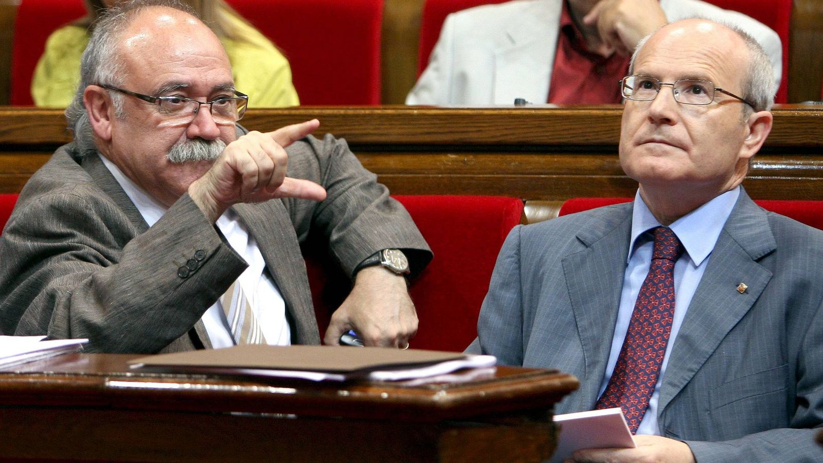 Foto: El expresidente de la Generalitat, José Montilla, junto al exvicepresidente, Josep Lluís Carod Rovira. (Efe) 