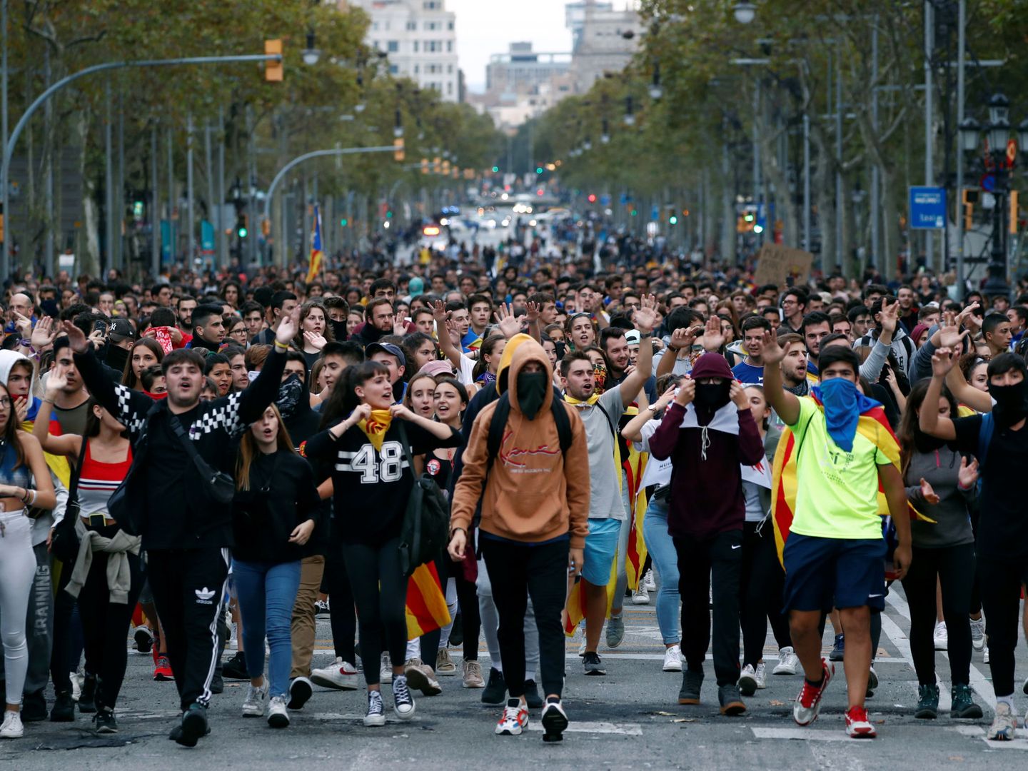 Manifestación universitaria en Barcelona. (EFE)