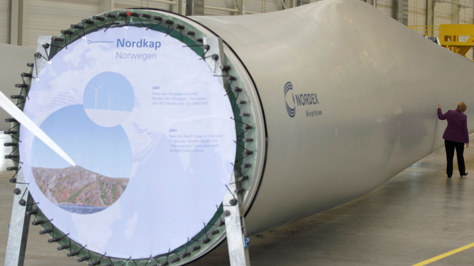 Foto: Foto de archivo de una pala de un aerogenerador fabricado por Nordex. (Reuters)