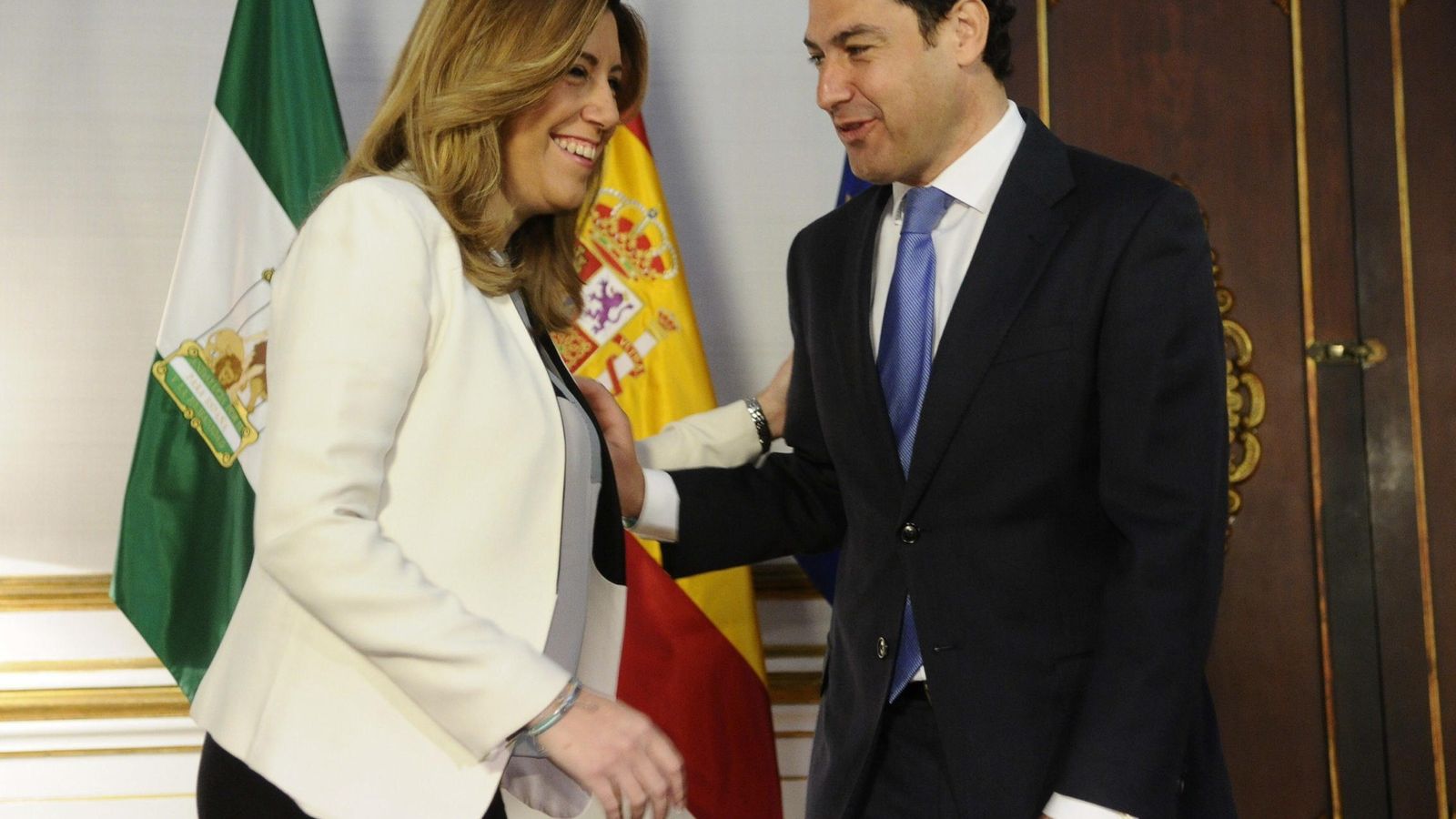 Foto: La presidenta de la Junta de Andalucía, Susana Díaz, junto al líder del PP, Juanma Moreno. (EFE)
