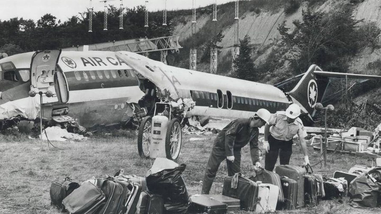 Imagen de la aeronave tras el accidente