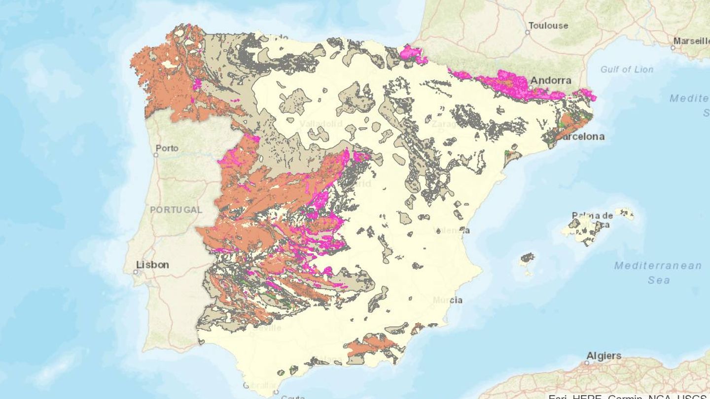 Distribución del radón en España. (CSN)
