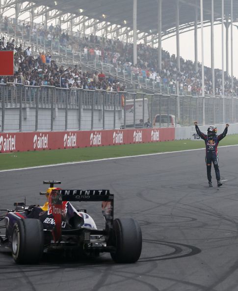 Foto: Sebastian Vettel fue multado con 25000 euros por su celebración.