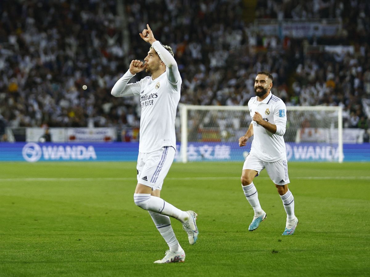 Foto: Valverde celebra el segundo gol. (Reuters/Andrew Boyers)