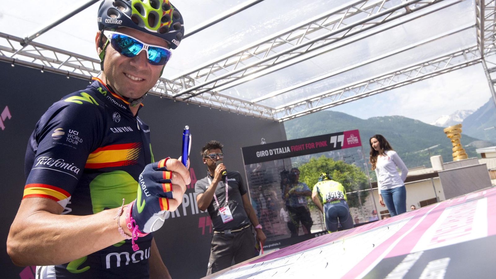 Foto: Alejandro Valverde, en una imagen del Giro. (EFE)