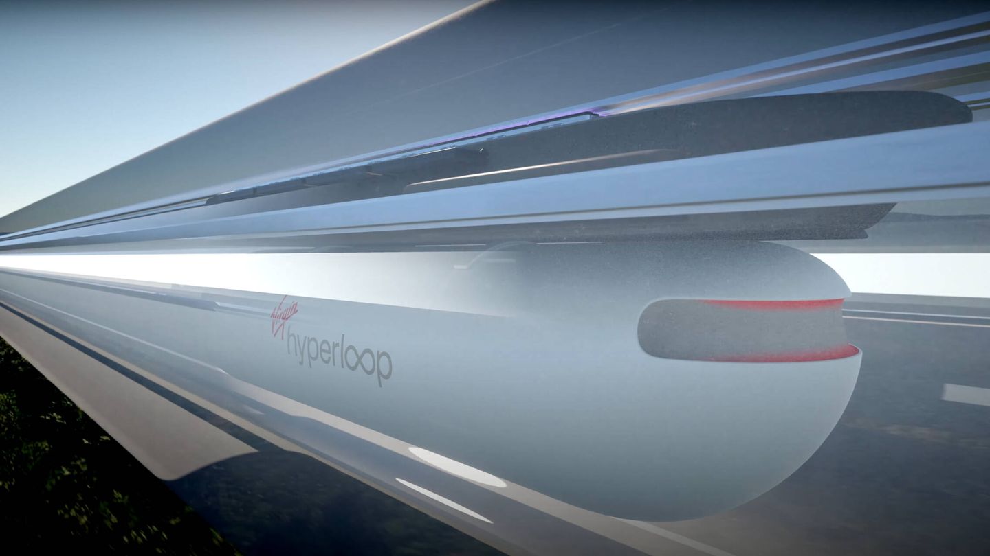 Vista del pod de Virgin Hyperloop (Virgin Hyperloop)