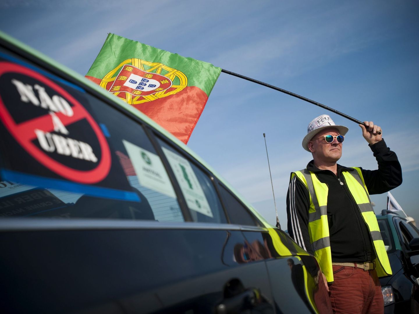Protesta contra Uber en Portugal. (Foto: EFE)