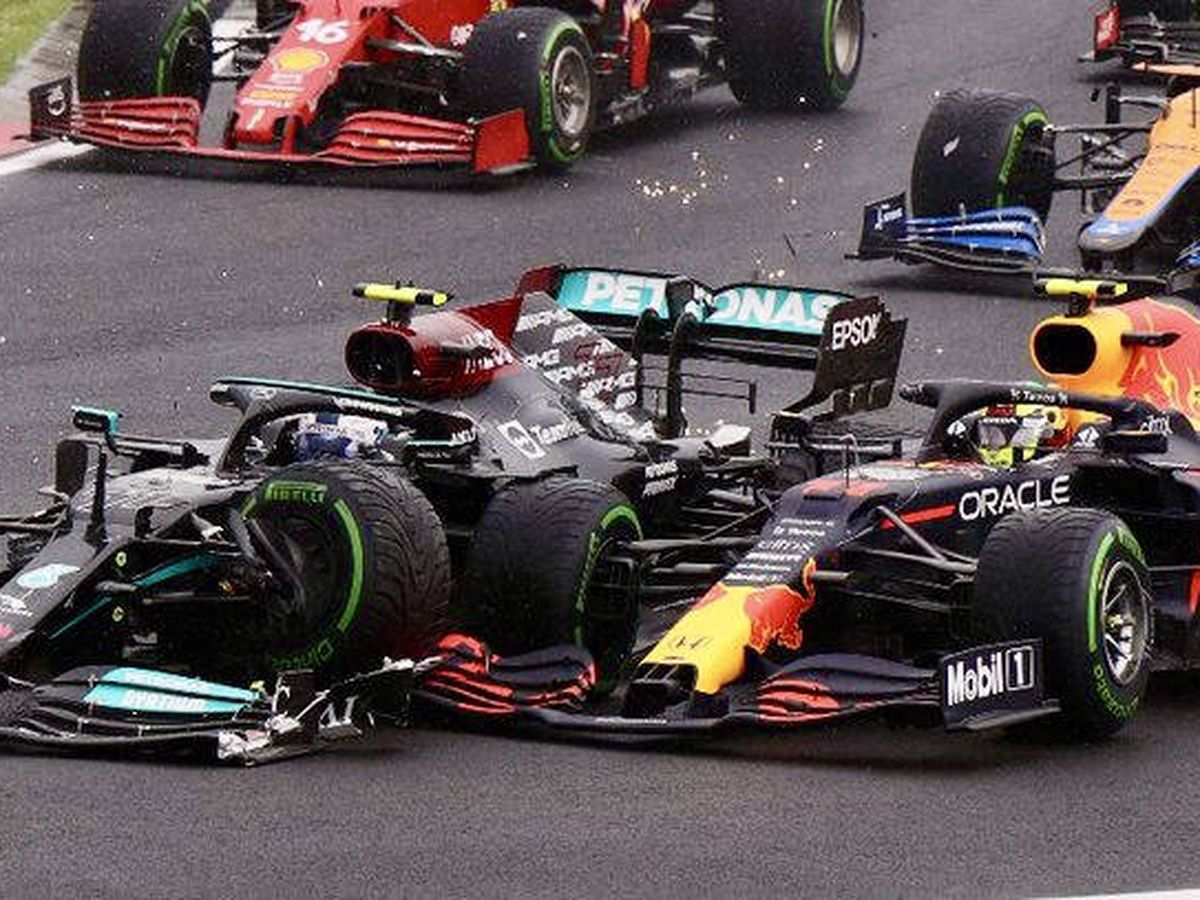 Foto: El error de Bottas en la salida terminó con la carrera de Pérez y condicionó la de Verstappen
