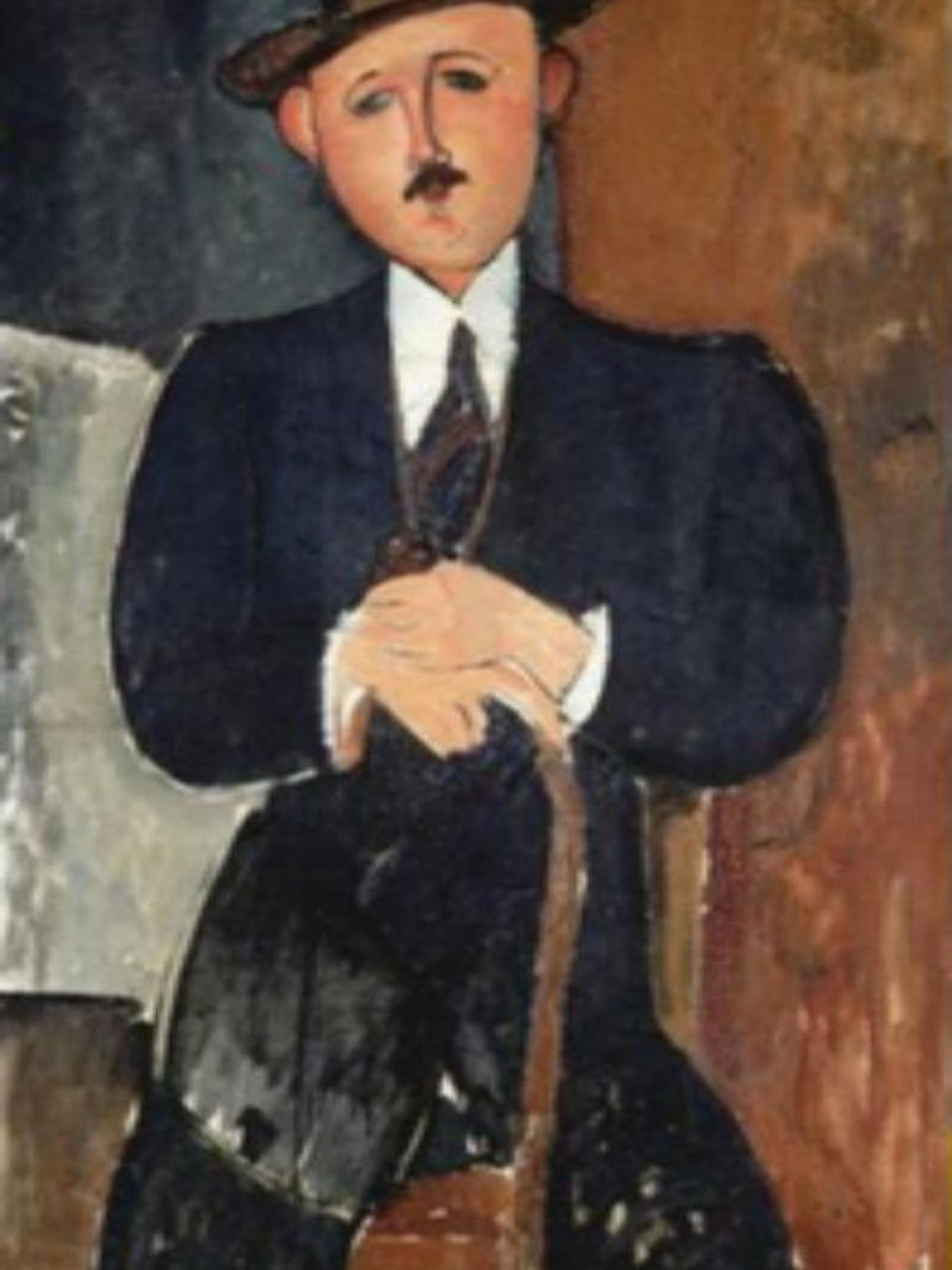 'Hombre sentado con bastón', de Modigliani