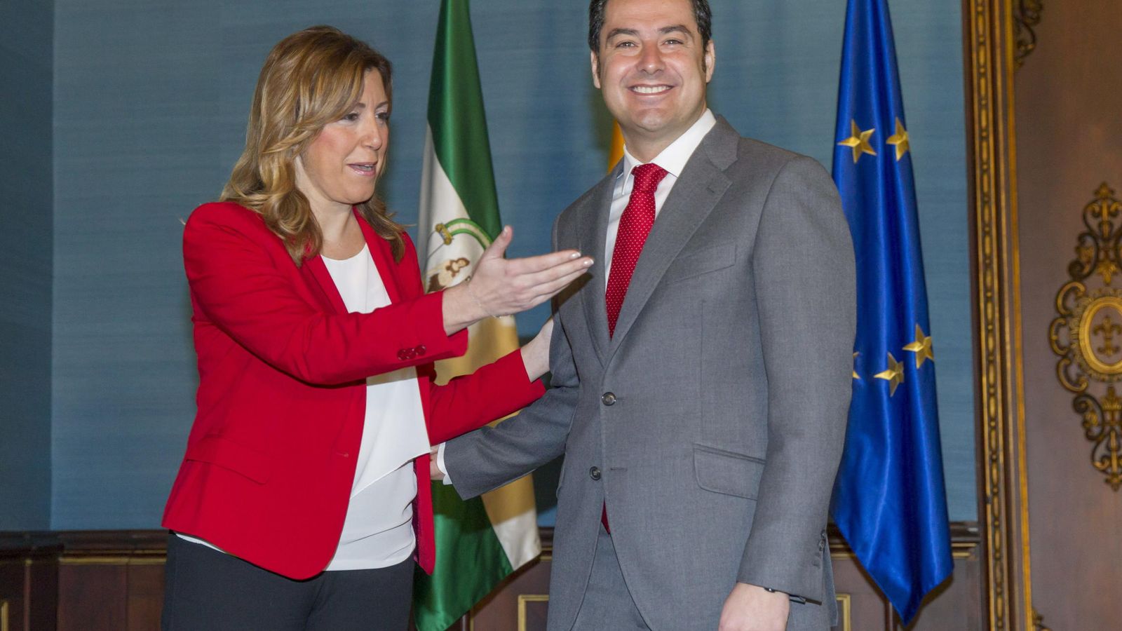 Foto: La presidenta de la Junta de Andalucía, Susana Díaz, y el líder del PP-A, Juan Manuel Moreno. (EFE)