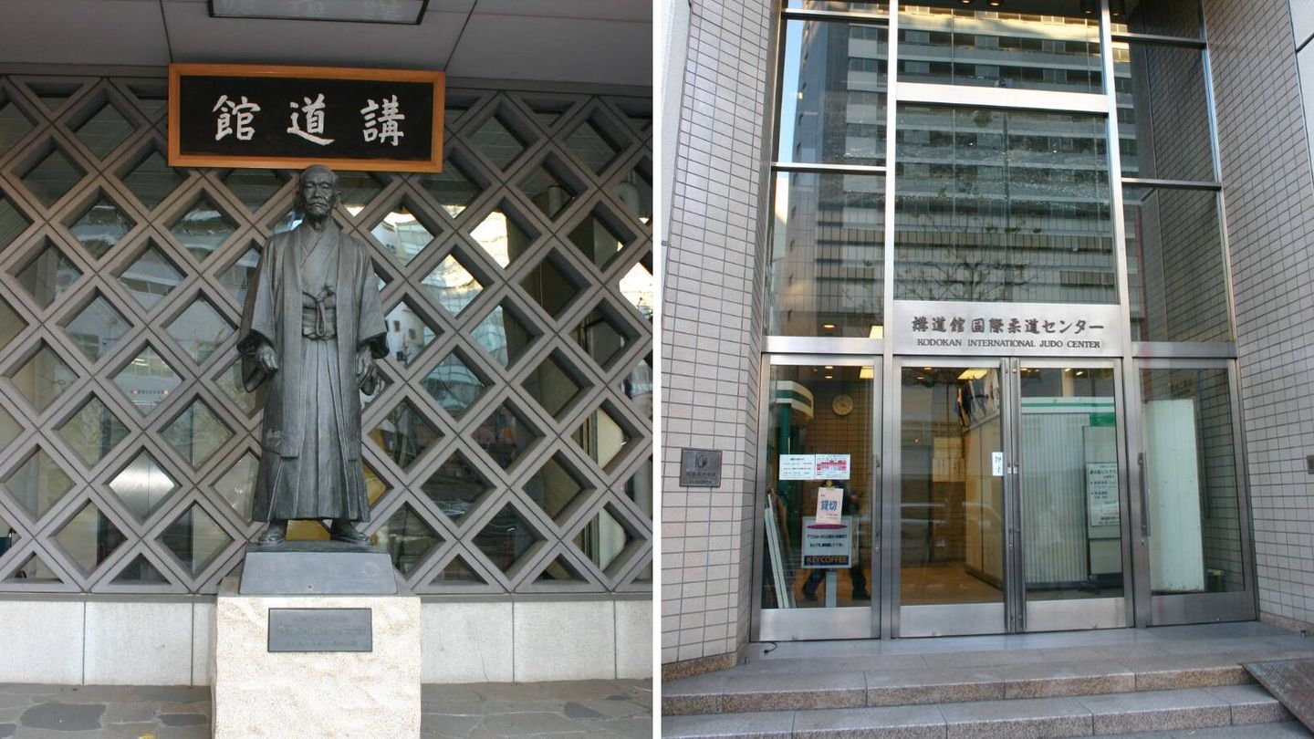 Una estatua de Kanō Jigorō a la entrada del Instituto de judo Kodokan, en Tokio (Japón)