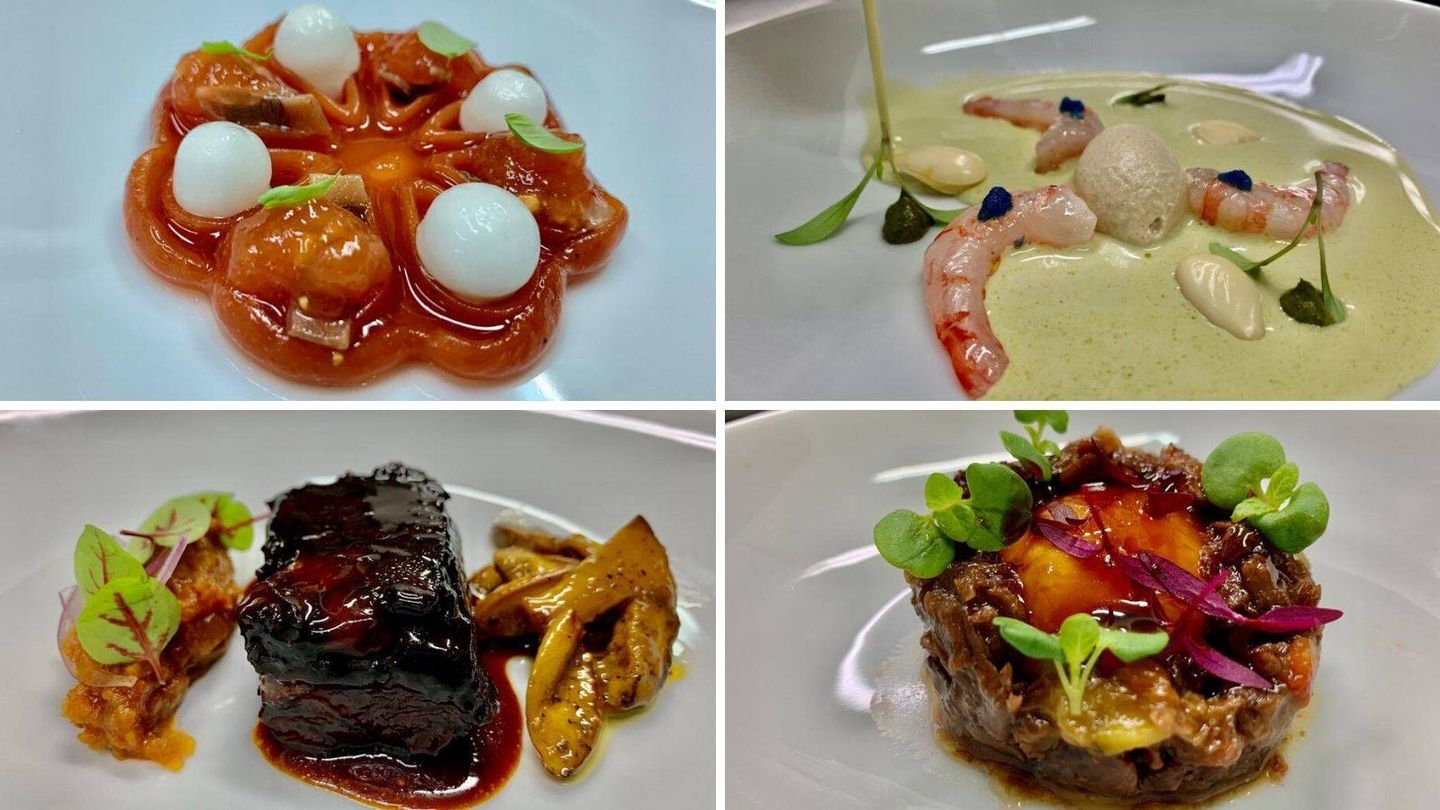 Los cuatro platos del menú que sirvió Sandoval en Moncloa. (Cortesía Mario Sandoval)
