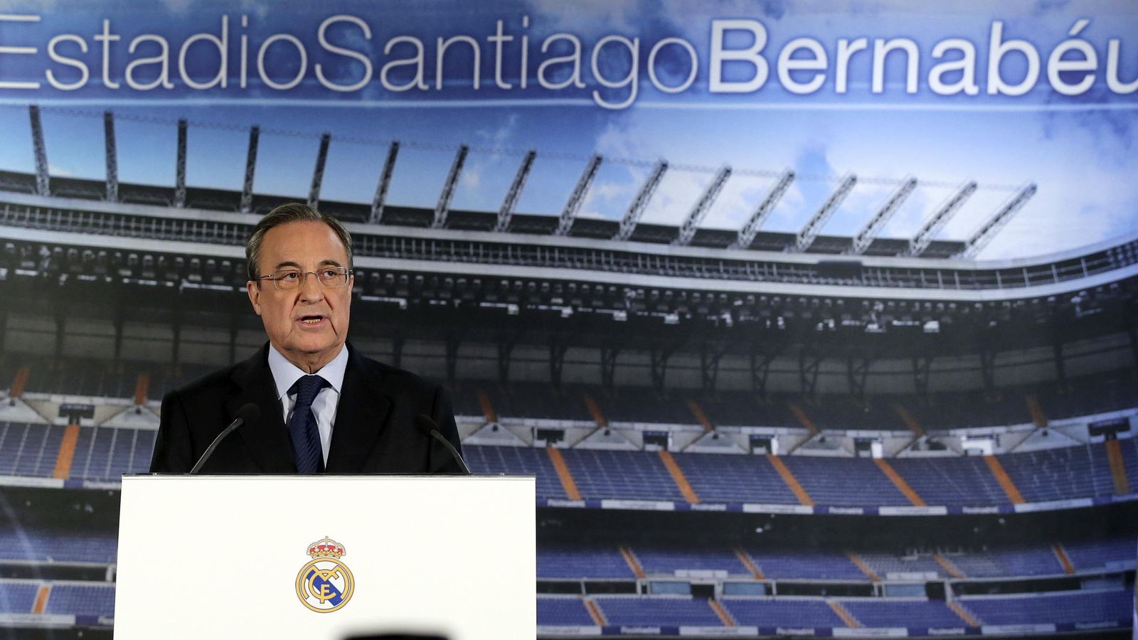 Foto: El presidente del Real Madrid, Florentino Pérez, durante la rueda de prensa. (EFE)