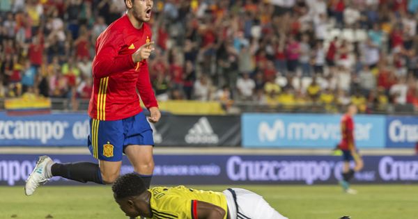 Foto: Morata, celebrando un gol en el España-Colombia. (EFE)
